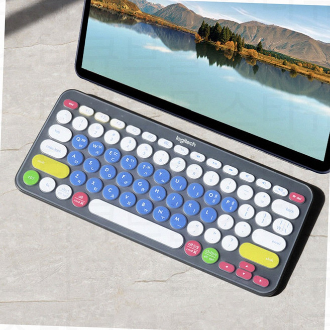 로지텍 K380 컬러 영문 키스킨, 버라이어티 블루, 1개