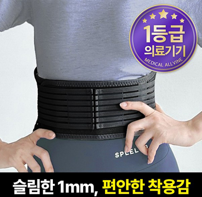 올바인 의료용 보호대연구소가 판매하는 허리보호대 1등급 의료기기 AL-A04 블랙, 1개