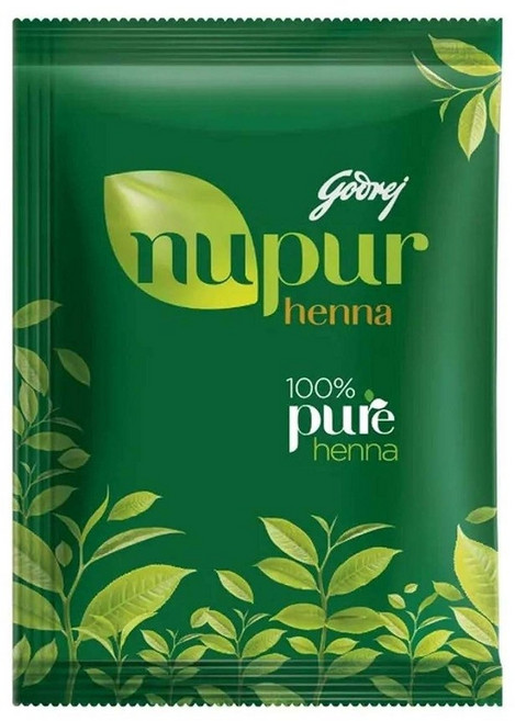 인도정품 Godrej Nupur 헤어 컬러용 100% 순수 헤나 파우더 Mehandi