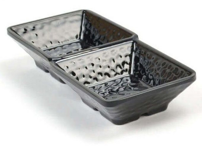 멜라민종지 간장 초장 그릇 양념종지 2구 블랙 14.6cm, 1개