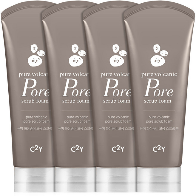 C2Y 퓨어 화산송이 모공 스크럽 폼, 220ml, 4개