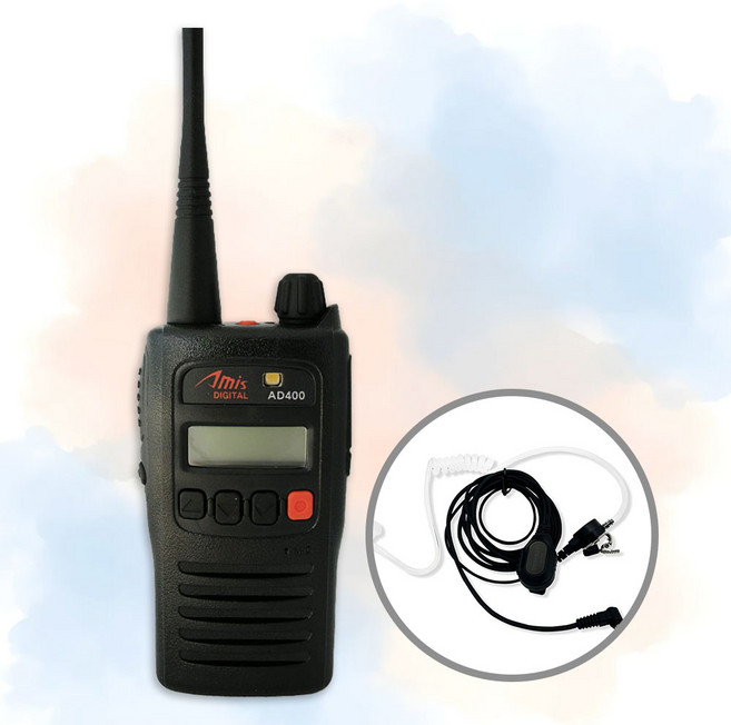 아미스 AD-400 AD400 고성능 DPMR 업무용 디지털 무전기 + 고급 이어마이크, 1세트