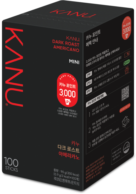 카누 미니 다크 로스트 아메리카노, 900mg, 100개입, 1개