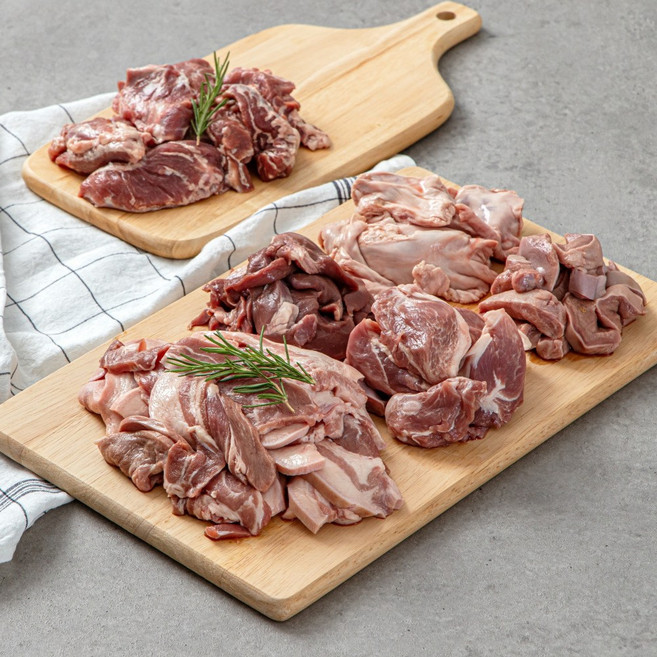 국내산 돼지뒷고기 돼지 도래창 뽈살 꼬들살 덜미살, 1개, 국내산 특수부위 뽈살 500g, 500g