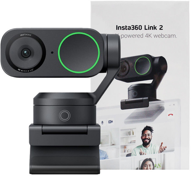 인스타360 Link 2 / Link 2C 화상카메라 라이브 인공지능 AI 4K 웹캠, 그래파이트 블랙, Insta360 Link 2