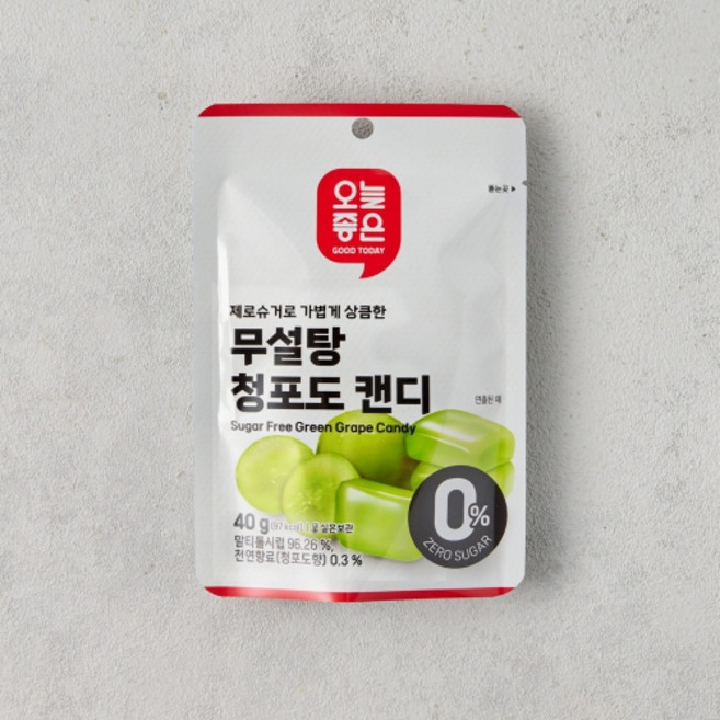 오늘좋은 무설탕 청포도캔디 40g, 1개
