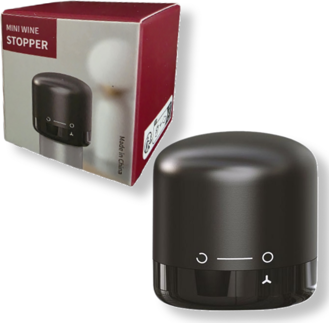 올리OLI 와인 샴페인 회전 잠금식 진공 밀폐 마개 스토퍼, 1개, 블랙