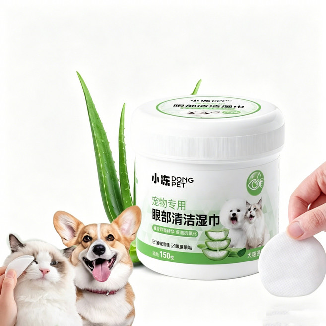 강아지 고양이 겸용 눈물티슈 반려동물 리무버 패드 눈물 티슈 150매입, 1개, 0.1L