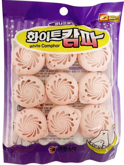 크린스타 화이트캄파 808 6gX9개입 좀약 나프탈렌 서랍형, 6g, 9개