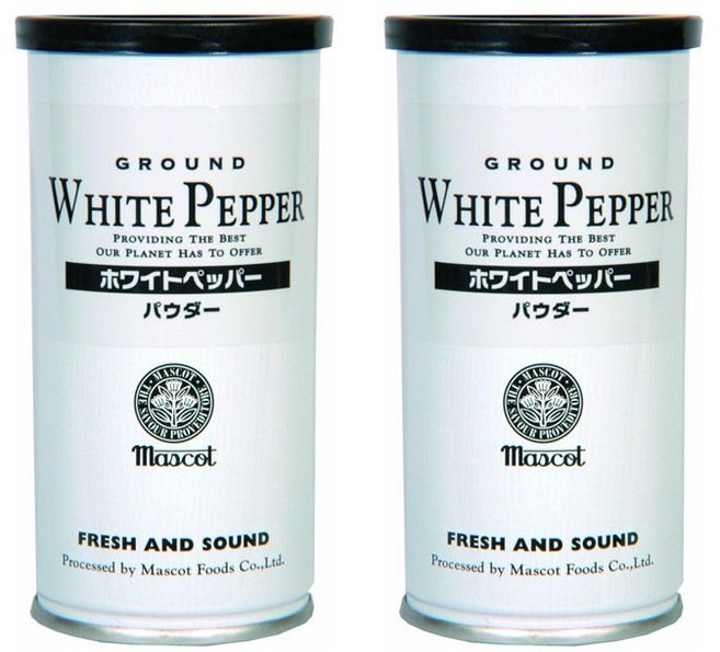 마스코트 화이트 페퍼 파우더 100g 2개 캔 가정 캠핑 조미료 향신료