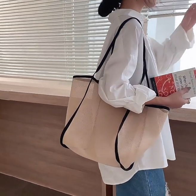 루아리브 메쉬 비치백 물놀이 쇼퍼백