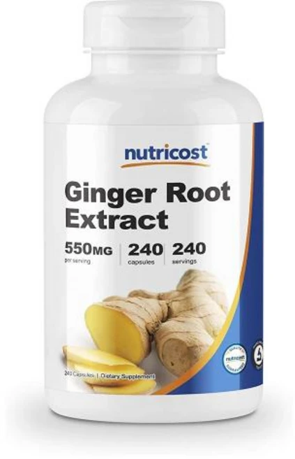 뉴트리코스트 생강 뿌리 추출물 550mg 240캡슐 (8개월분) 글루텐프리 NON-GMO Ginger Root Extract, 1개, 240정 - 쿠팡