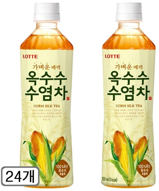 롯데칠성음료 가벼운 매력 옥수수 수염차, 500ml, 24개
