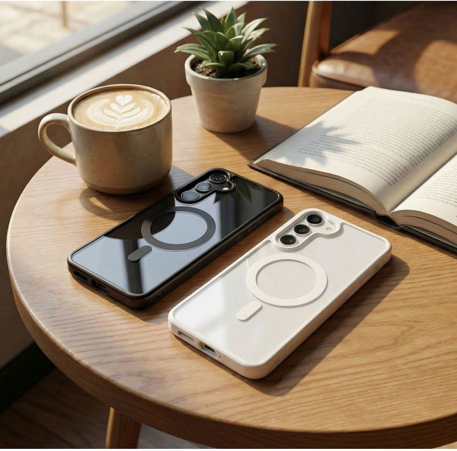 포앤디 투명 컬러포인트 2배 자력강화 맥세이프 핸드폰케이스