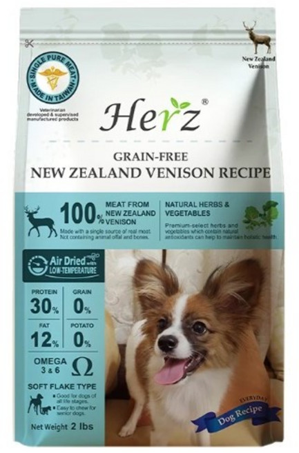 Herz 赫緻 羊肉低溫風乾犬糧, 1個, 單一純肉糧-鹿肉908g+送凍乾杯*1, 908g, 鹿肉