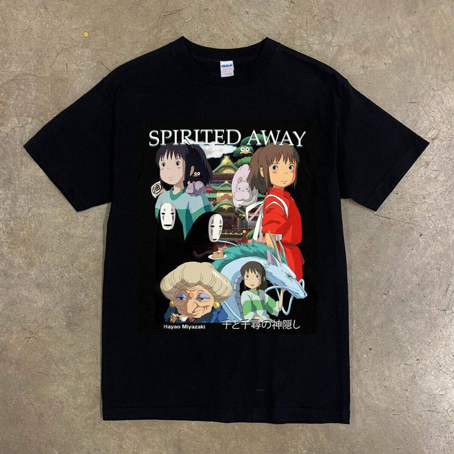 미야자키하야오 센과치히로의 행방불명 캐주얼 남녀공용 반팔티셔츠