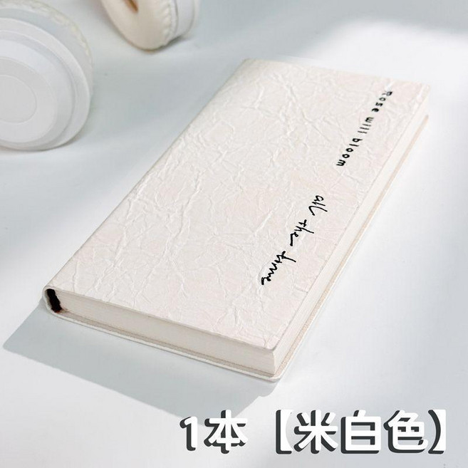 筆記本 A6筆記本 手賬本 蓋章本 日記本 記事本 隨身本子, 1個, 1本【白色】,橫綫內頁【100張/200頁】, 白色, 橫綫內頁