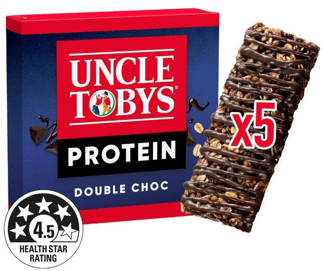 엉클토비스 Uncle Tobys Protein Double Choc Muesli Bars 프로틴 더블 초콜릿 뮤즐리 바 6개입 호주, 7개, 175g
