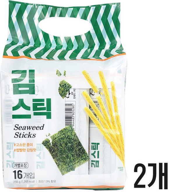 키즈웰 김스틱 과자, 2개, 256g
