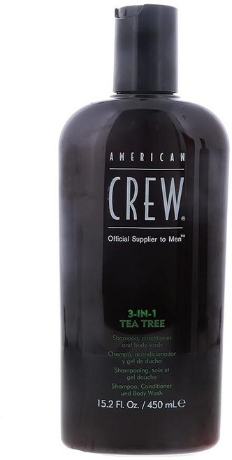 American Crew 3-in-1 티트리 샴푸 컨디셔너 바디 워시 430.9g(15.5온스) AMERICAN CREW, 1, 450ml