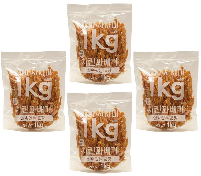 [Tabby]테비 사사미 실속형 포장 1kg, 치킨꽈배기, 4개