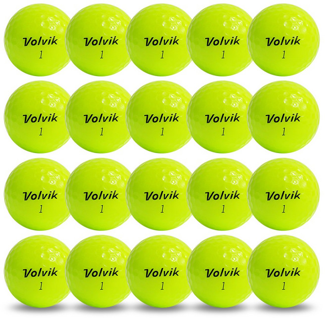 아토스포츠 볼빅컬러 노랑색 A-등급 로스트볼, 20개, 1개