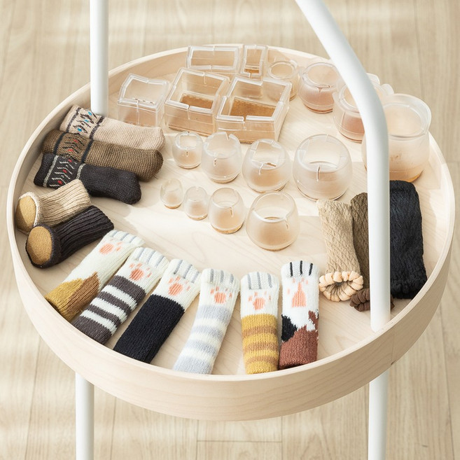 할메이드 식탁 의자발커버 의자다리커버 고양이 양말 발캡 4p, 논슬립발캡 브라운(4p)