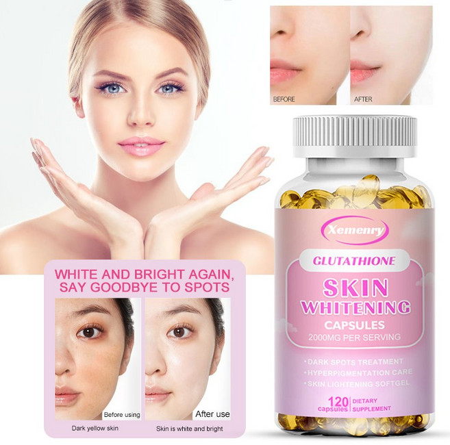 환원형 L-글루타티온 2000mg 미백 캡슐은 피부톤을 효과적으로 밝게 하고 항산화 및 노화 방지 효과를 제공하며 면역력을 강화합니다., 1개