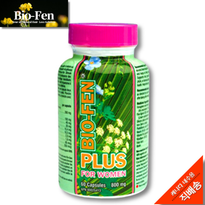 바이오펜 플러스 여성용 60캡슐 여성 탈모 영양제 비오틴 아마씨 판토텐산 니아신 아미드 철분 엽산 호로파 추출물 함유 Biofen 캐나다 직구, 1개, 60정