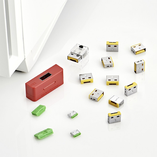 스마트키퍼 PC포트 보안팩2 패키지(USB포트락+DVI포트락+랜케이블락2+USB-C포트락+HDMI포트락+Display포트락+락키) PCP2, 옐로우(YL), 베이지(BG), 1개