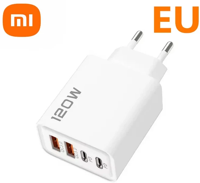 샤오미 120W 4포트 USB C타입 충전기 고속 데이터 케이블 휴대폰 어댑터 ( 화웨이용), 01 EU Charger
