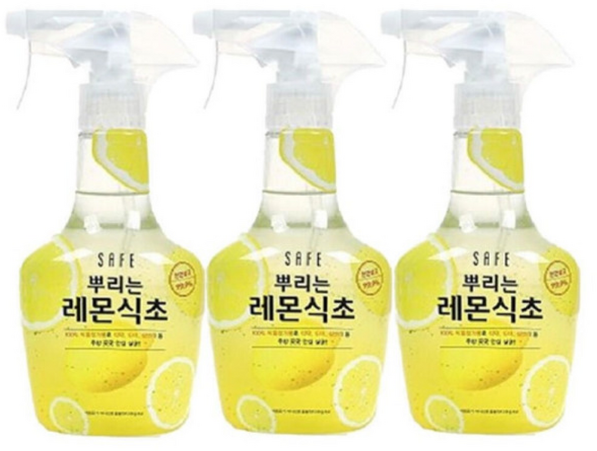 곰팡이제거 뿌리는 세이프 레몬식초 주방청소 물때제거, 3개, 400ml
