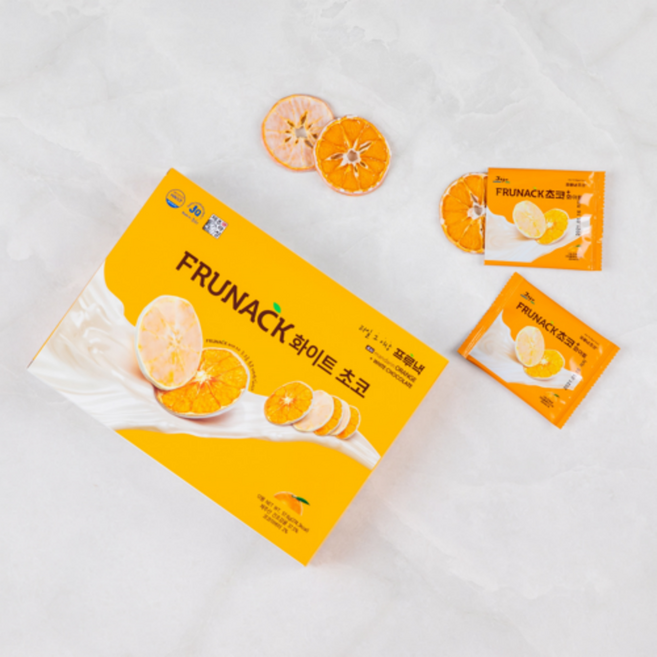 프루낵 제주감귤초코칩 (생과일건조+초코) 화이트초코맛 4.8gx12개입/ 20개입 1박스, 12개