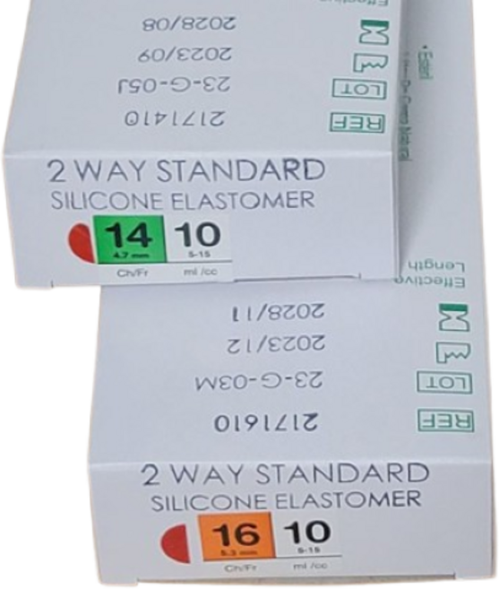 [초저가 누구나 드림찬스] 폴리카테터 10개 유치도뇨관 유로케어 실리콘 라텍스코어, 2way (10ml/CC), 16CH/Fr