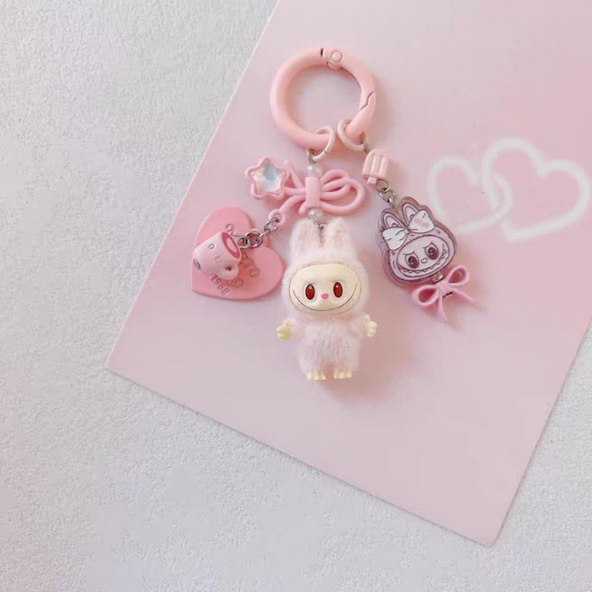 Labubu 拉布布 鑰匙圈吊飾 手作手機包包掛飾 聖誕交換禮物