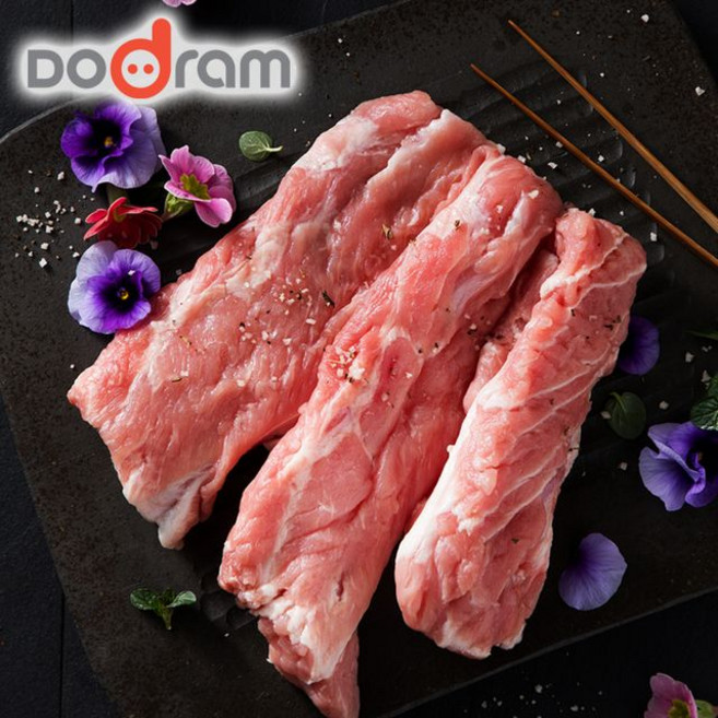 도드람한돈] 냉장 등심꽃살 구이용, [도드람한돈] 등심꽃살 구이용 500g, 1개, 500g