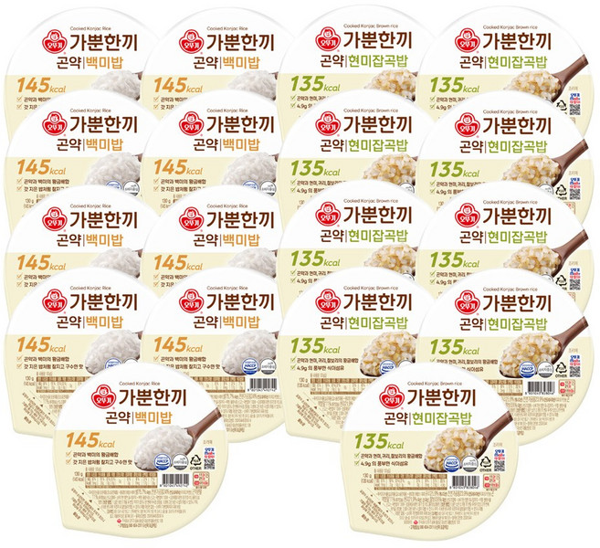 곤약백미밥 130g+현미잡곡밥 130g 각 9개씩, 1박스, 2.34kg