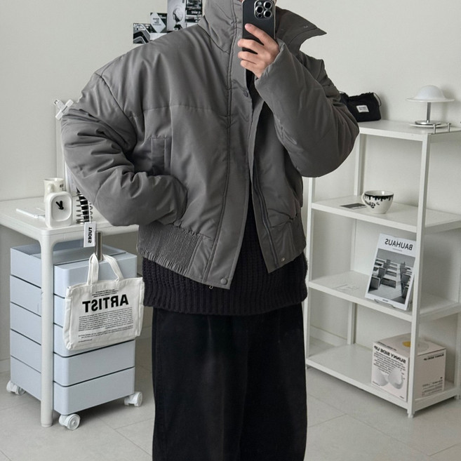 르위 숏패딩 남녀공용 점퍼 자켓 오버핏