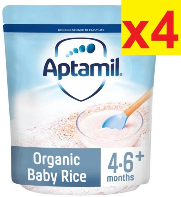100g 4개 압타밀 오가닉 유기농 베이비 라이스 이유식 4-6개월 Aptamil Organic Baby Rice - 쿠팡