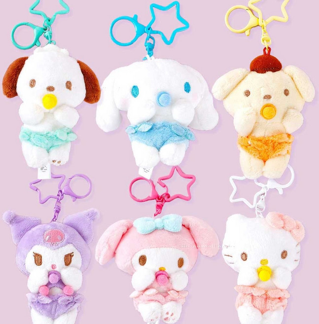산리오 인형 가방고리 키링 쪽쪽이 8cm