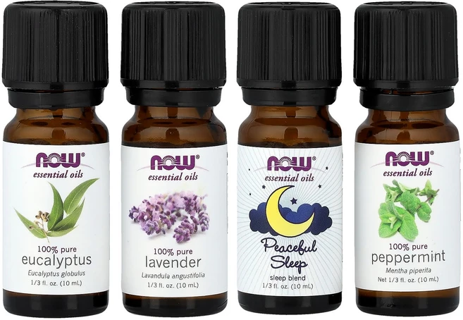 NOW Foods 렛 테어 Be Peace & Quiet™ 릴랙싱 에센셜 오일 키트 4병 각 10ml(1/3fl oz) Foods (나우 푸드) - 쿠팡