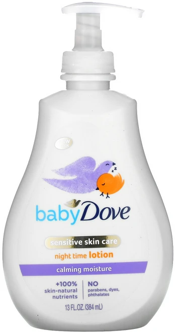 Dove Baby Dove 나이트 타임 로션 카밍 모이스처 384ml(13fl oz) 2팩, 1개, 4ml - 쿠팡