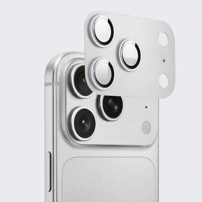 모더나이스 아이폰 17 프로/프로맥스 AR 빛번짐 방지 일체형 메탈 카메라 렌즈 보호필름 고스트 방지 강화유리, 1세트