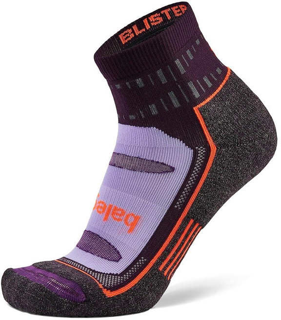 Balega Blister Resist Performance Quarter Athletic Running Socks for Men and Women (1 Pair) Grey/, 노 쇼, 라지, 미드나잇 플럼