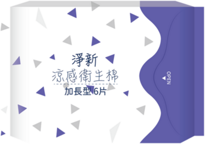 淨新涼感衛生棉 高吸水透氣衛生棉 台灣公司貨, 加長型(33cm), 6片, 1包