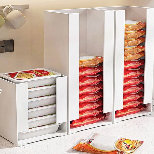 슬림 서랍 수납함 주방 라면 식료품 층층이 보관 냉장고 옆 틈새, 대형