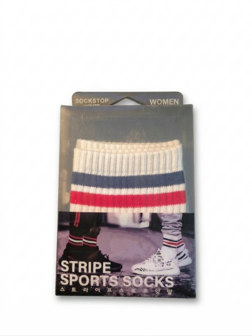 밸류스토어 싹스탑 SOCKSTOP 여성용 스트라이프 스포츠 양말