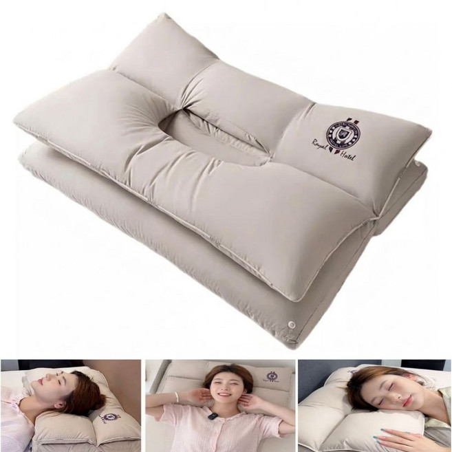 슬리피어 목어깨 편안한 경추베개 투인원구조 순면 워셔블, 그레이, 1개