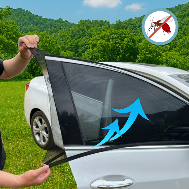 에스픽 차량 햇빛가리개 창문형 방충망 커튼, SUV앞창문2P+뒷창문2P, 1세트