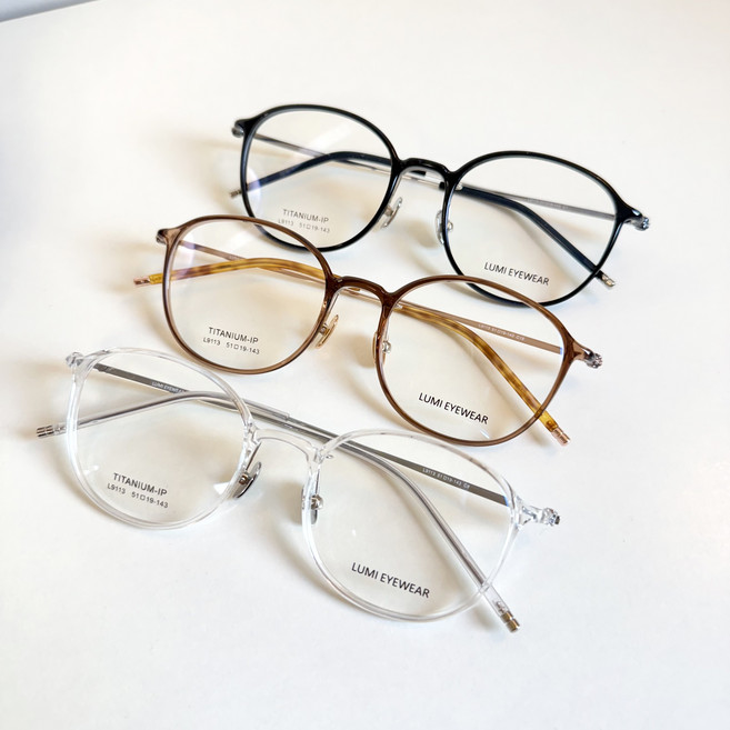 티타늄 7g 가벼운 동글이 블루라이트 차단 사각 남자 여자 안경테